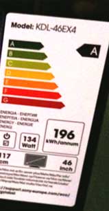 Energy labels for TV's have arrived and should be displayed!